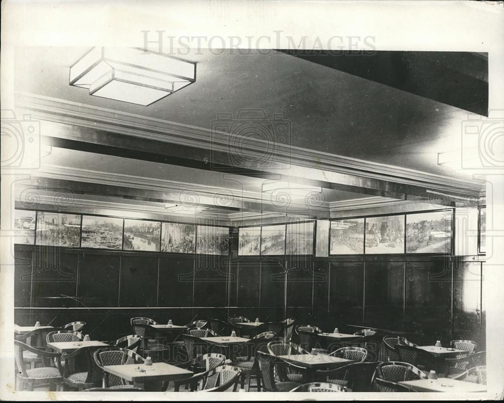 1931 Press Photo Refreshment Room in Pershing Hall in Paris France - neb69422 - Historic Images