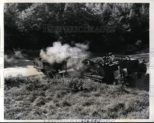 1941 Press Photo West Point Military Academy Cadets on field manuevers in NY - Historic Images