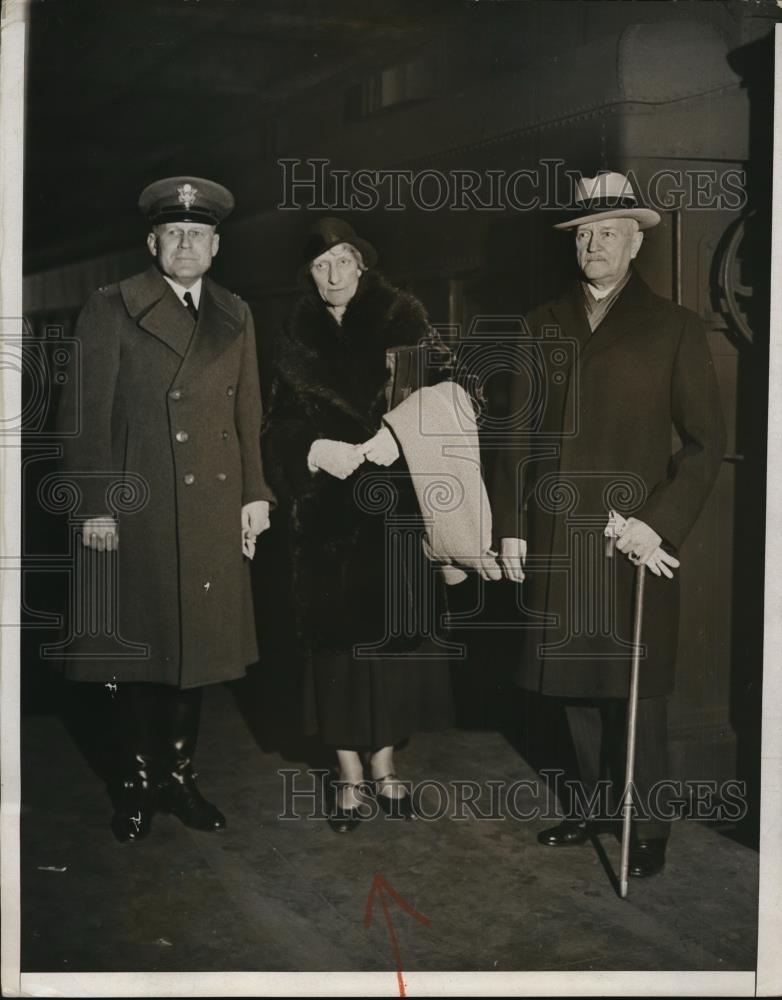 1932 Press Photo General John J Pershing sister May &amp; Lt Col Kenyon A Joyce - Historic Images