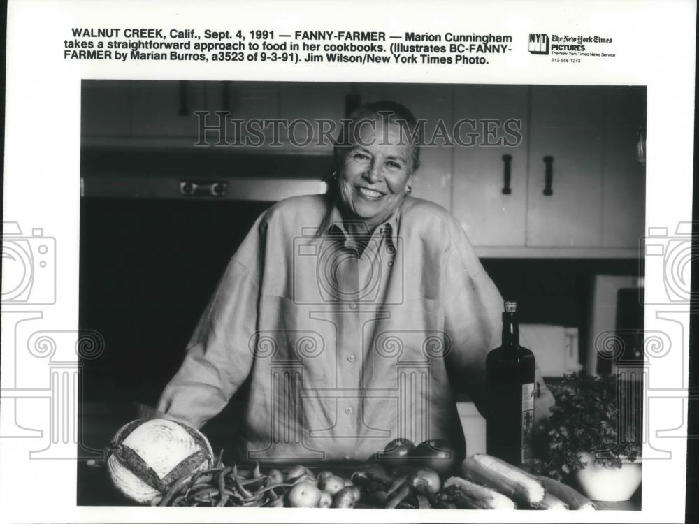 1991 Press Photo Marion Cunningham Chef Cookbook Author - cvp05743 - Historic Images