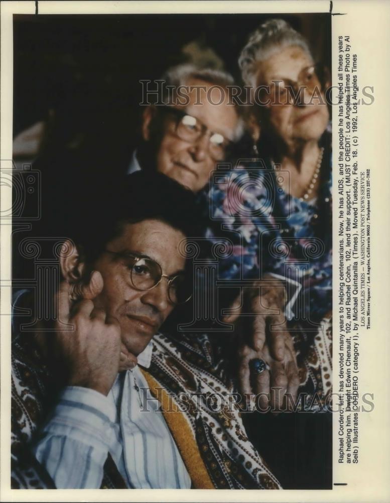 1992 Press Photo Raphael Cordero Dwight Edwin Chenault Rachel Cohn AIDS - Historic Images