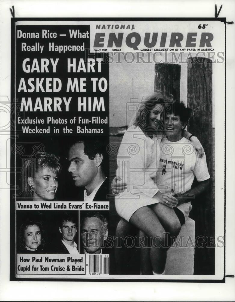 1987 Press Photo Gary Hart and Donna Rice - cvp16637 - Historic Images