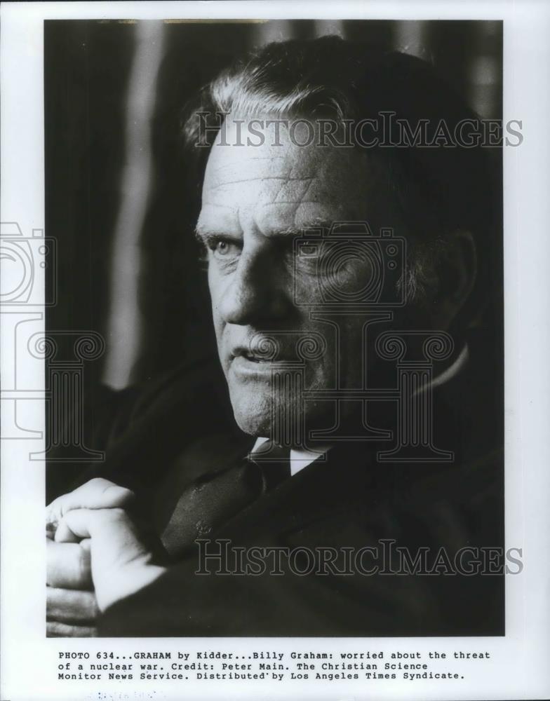 1982 Press Photo Rev. Billy Graham Southern Baptist Evangelical Minister - Historic Images