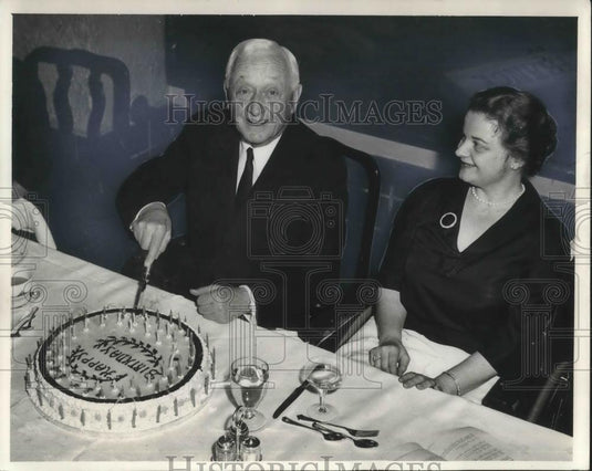 1959 Press Photo Mr. and Mrs. Cyrus Eaton on his 75th Birthday - cvp04990 - Historic Images