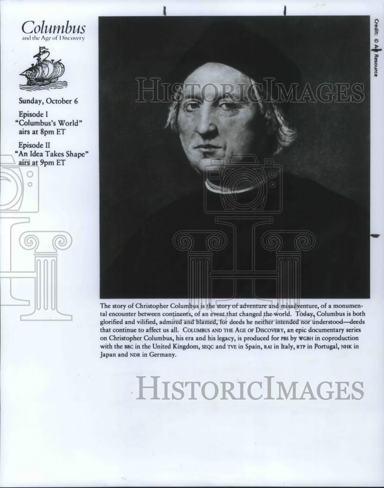 1991 Press Photo Christopher Columbus and the Age of Discovery TV Special - Historic Images