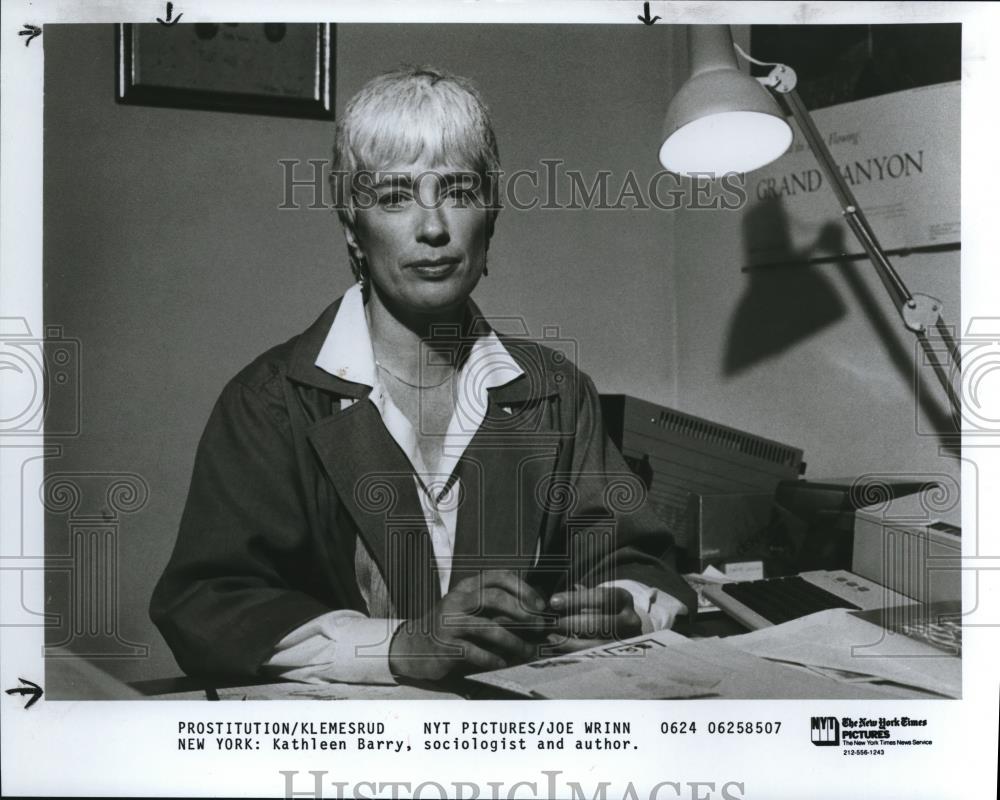 1985 Press Photo Kathleen Barry Sociologist Author - cvp00703 - Historic Images