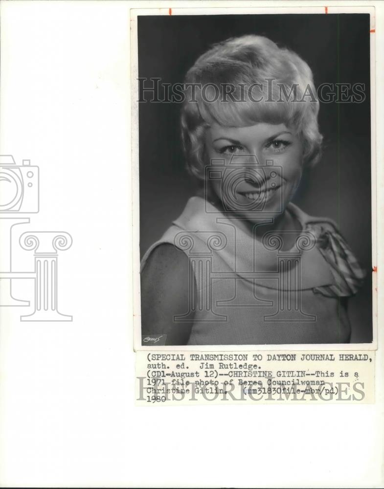 1980 Press Photo Christine Gitlin Bera Councilwoman - cvp14170 - Historic Images