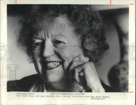1976 Press Photo Mrs William Buckley Sr - cvp02117 - Historic Images