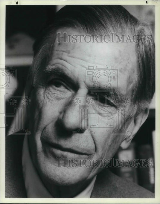 1985 Press Photo John Kenneth Galbraith Economist Public Official Diplomat - Historic Images