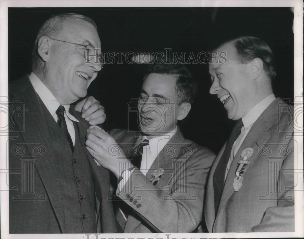1953 Press Photo John Foster Dulles Secretary of State James B. Carey CIO - Historic Images
