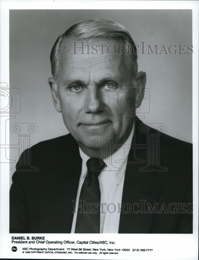 1990 Press Photo Daniel B. Burke President Chief Operating Officer - cvp00145 - Historic Images