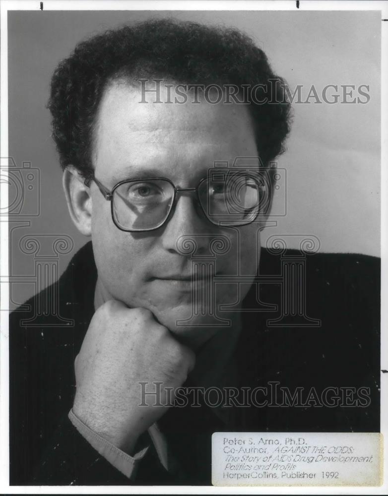 1992 Press Photo Peter S. Arno PhD Co-Author The Story of AIDS Drug Development - Historic Images