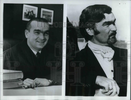 1970 Press Photo Judge Charles W. Halleck with a 1966 and 1970 hairdo - Historic Images