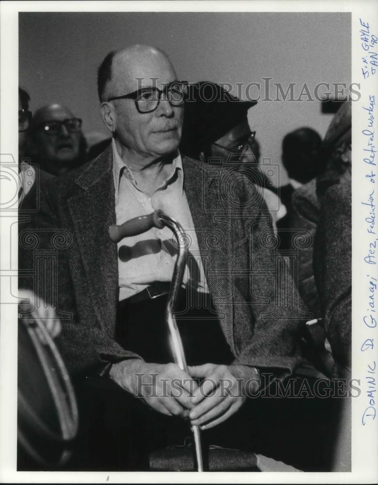 1990 Press Photo Dominic Gianosi President Federation of Retired Workers - Historic Images