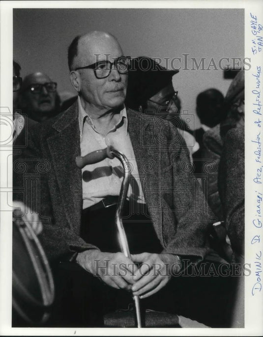 1990 Press Photo Dominic Gianosi President Federation of Retired Workers - Historic Images