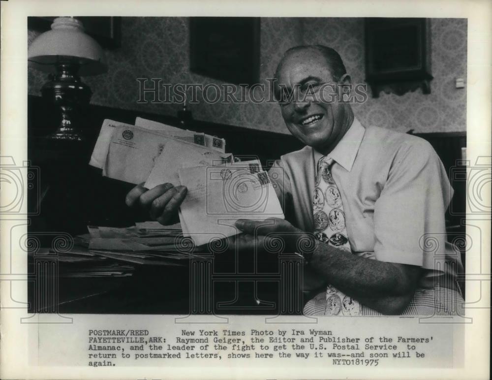 1975 Press Photo Raymond Giger Editor & Publisher of Farmers Almanac - cvp11713 - Historic Images