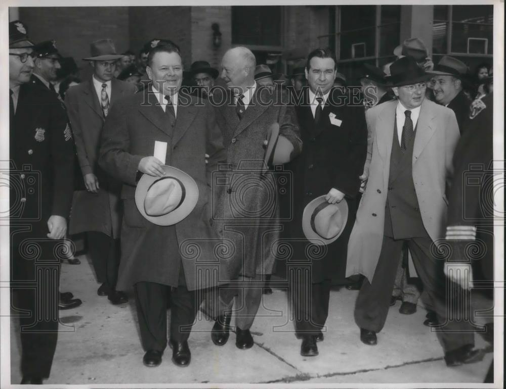 1954 Press Photo President Eisenhower George Bender James Rhodes Ray Bliss - Historic Images