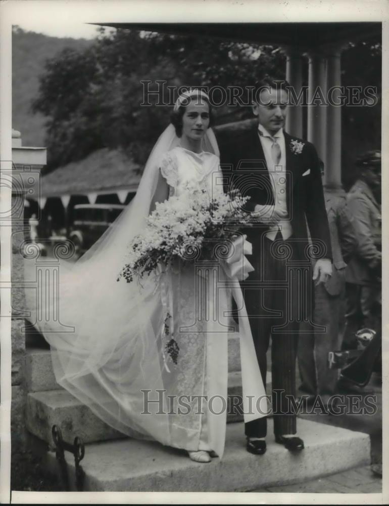 1934 Press Photo Laurance Spelman Rockefeller Married Congregational C ...