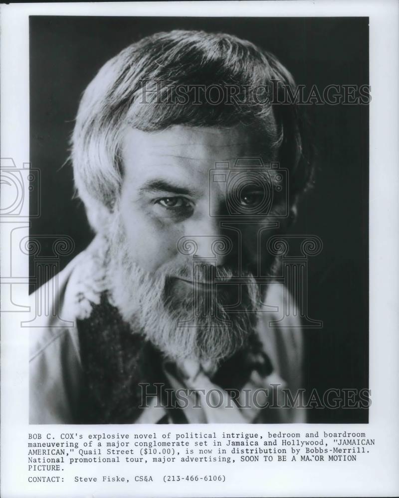 1977 Press Photo Bob C. Cox Author of Jamaican American - cvp01512 - Historic Images