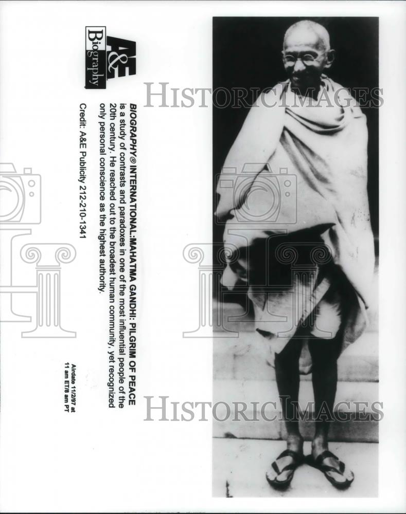 1998 Press Photo Biography Internation Mahatma Gandhi: Pilgrim of Peace - Historic Images
