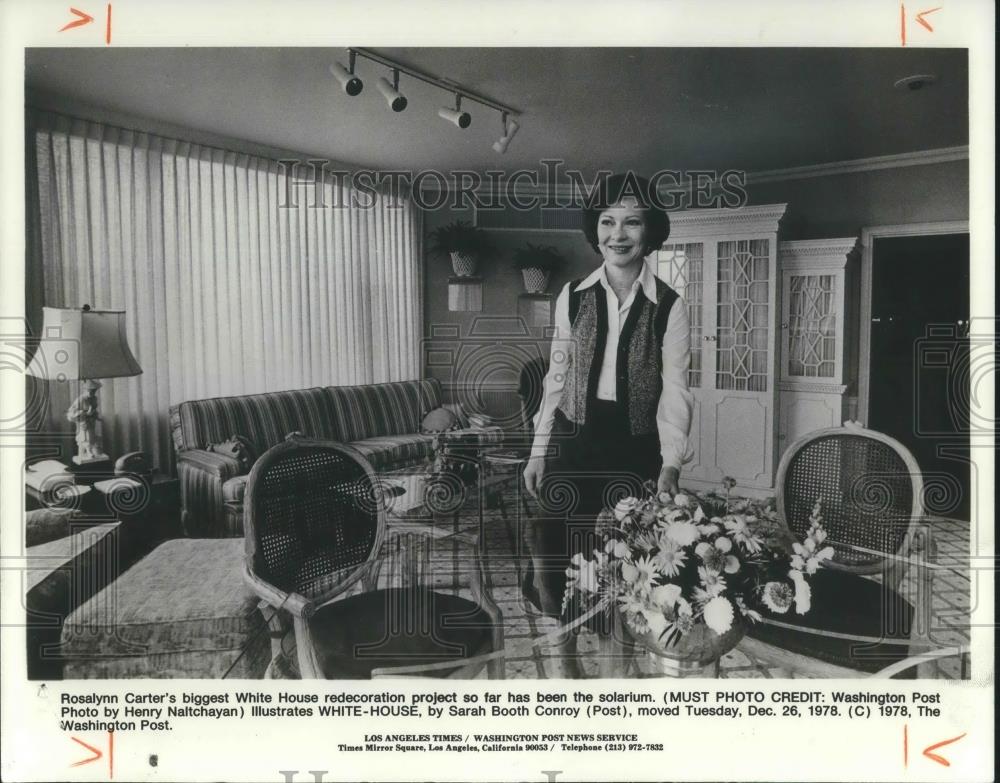 1979 Press Photo Rosalynn Carter Redecorates the White House - cvp08110 - Historic Images