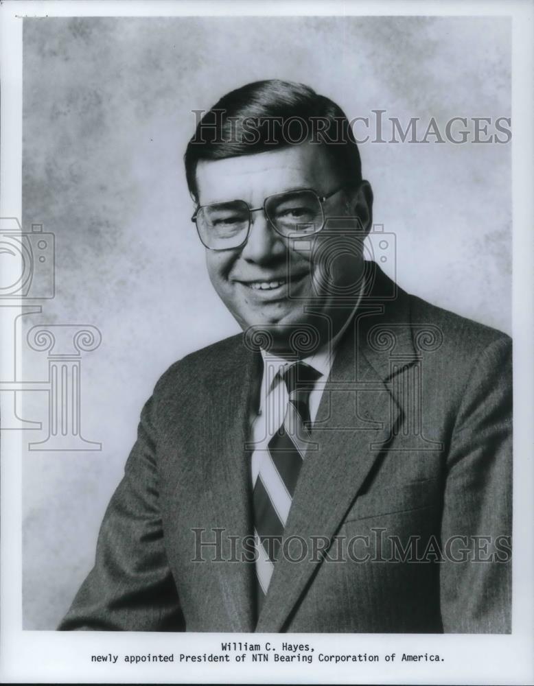 1987 Press Photo William C. Hayes President NTN Bearing Corporation of America - Historic Images