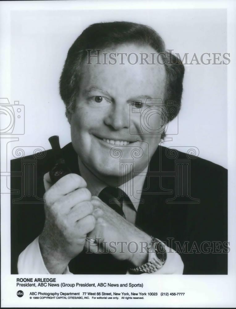 1990 Press Photo Roone Arledge President ABC News &amp; Sports - cvp08264 - Historic Images