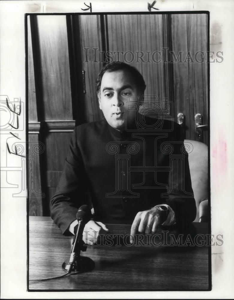 1985 Press Photo Rajiv Ghandi 6th Prime Minister of India - cvp15688 - Historic Images