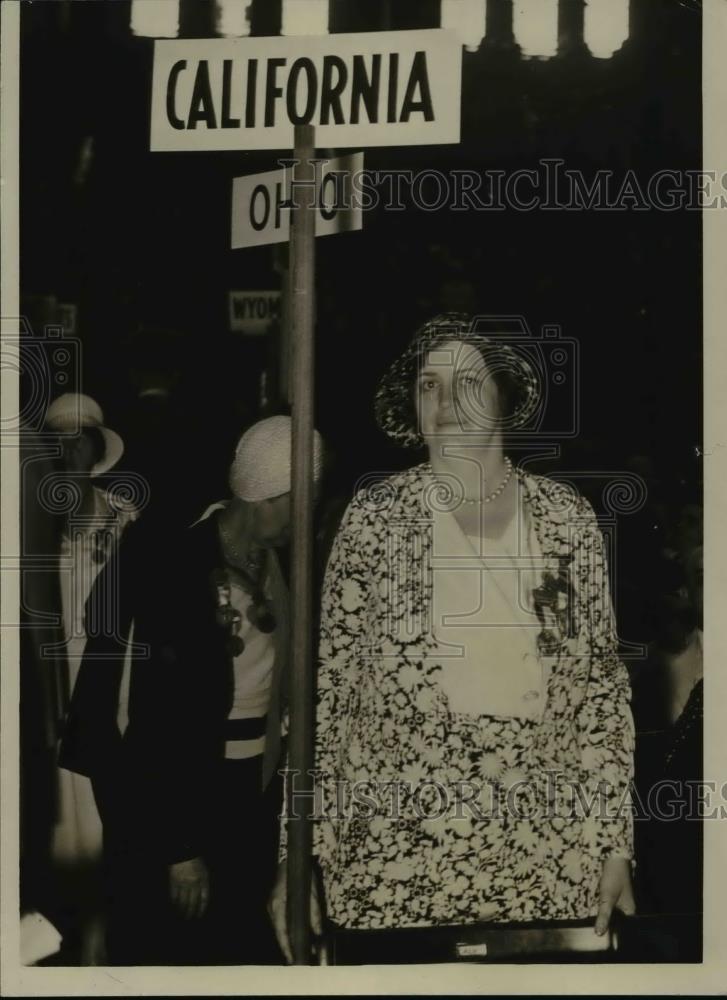 1932 Press Photo Grace Bryan Hargreaves delagate from California for Democrat - Historic Images