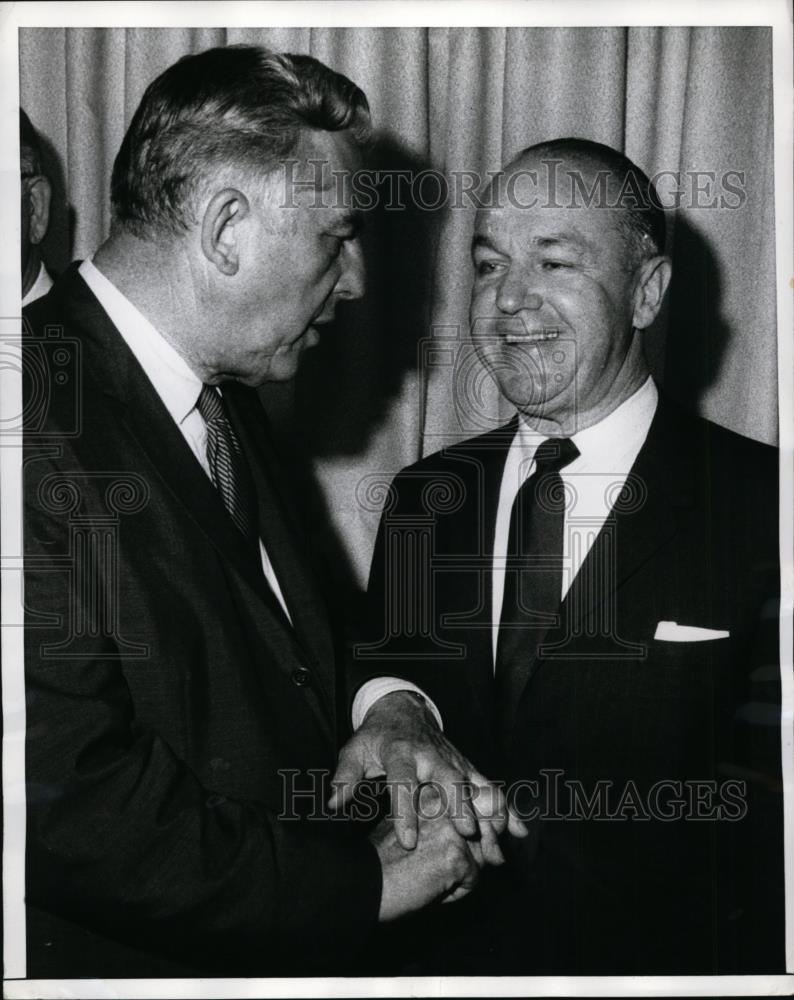 1969 Press Photo Gov Robert Meyner of New Jersey and Rep William T. Cahill - Historic Images