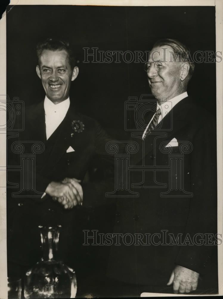 1936 Press Photo Colonel Frank Knox &amp; Edward Hayes ex Cmdr of American Legion - Historic Images