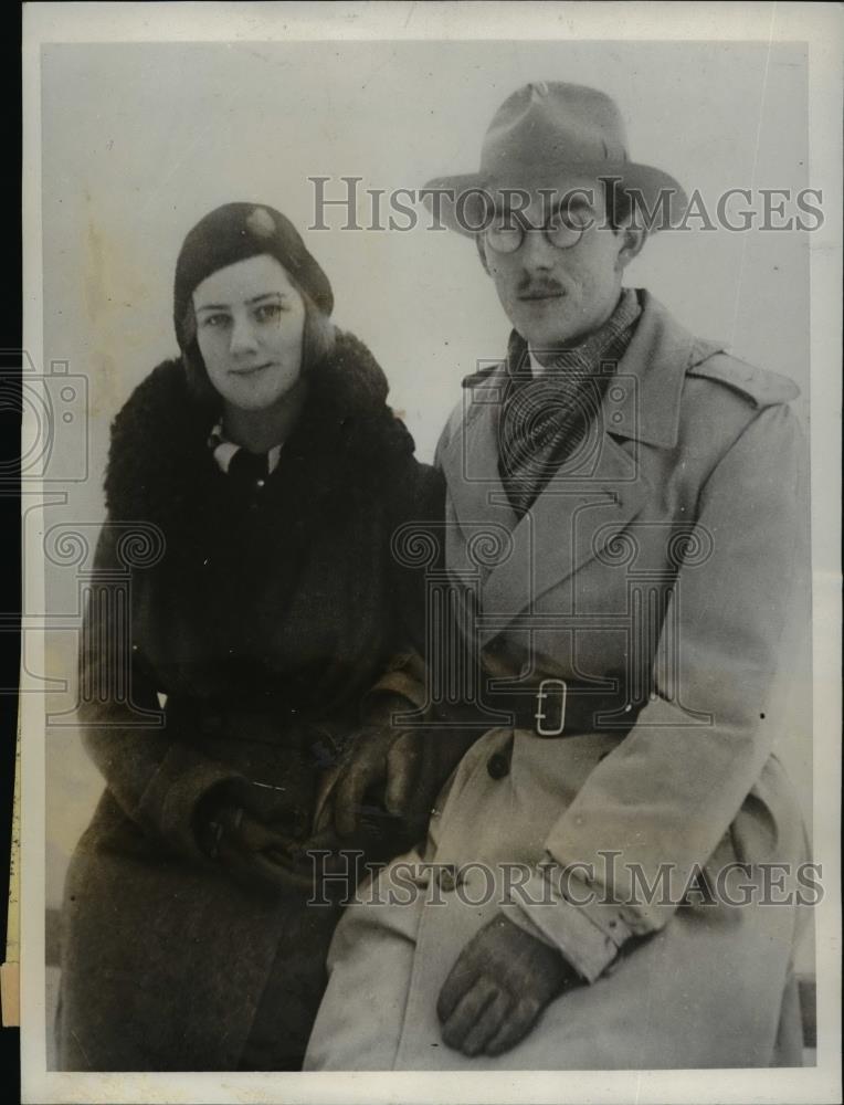 1931 Press Photo Prince Lennart of Sweden with Ms Karin Nissvandt in Stockholm - Historic Images