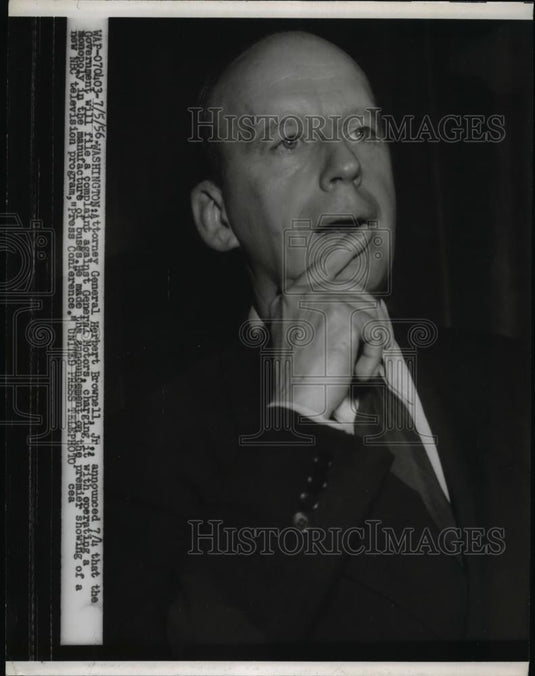 1956 Press Photo Atty. Gen Herbert Brownell Jr. at NBC Television Program - Historic Images