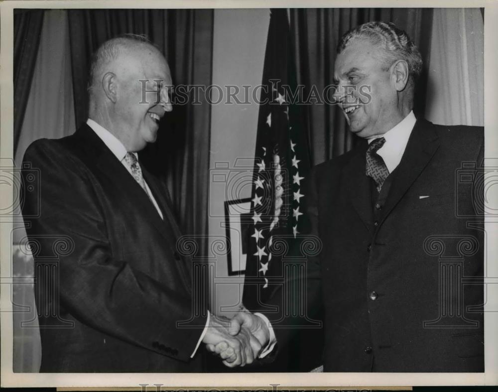 1960 Press Photo President Dwight Eisenhower & Canada Prime Minister Diefenbaker - Historic Images