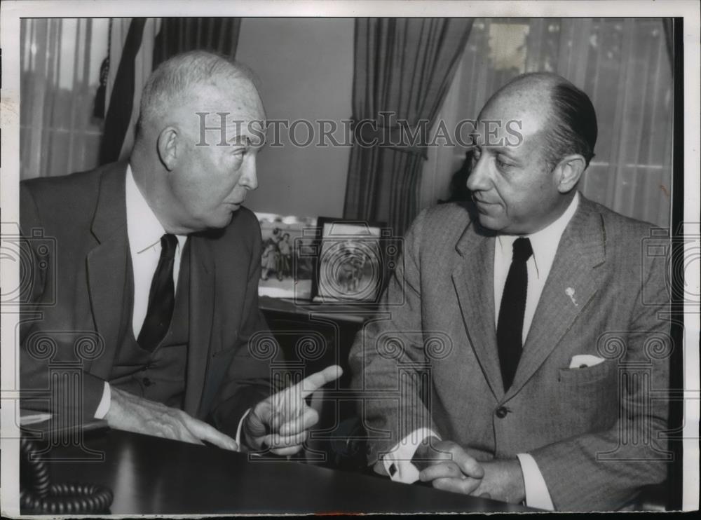 1956 Press Photo Jacob Javits Speaking With President Eisenhower - nee93418 - Historic Images