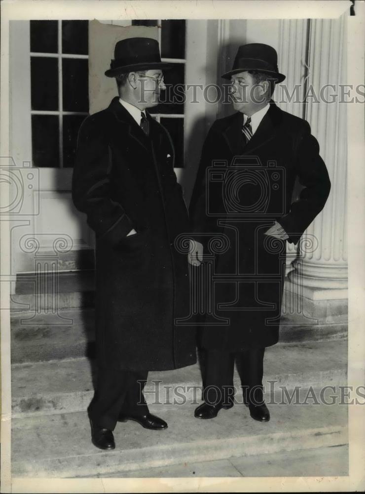 1935 Press Photo La Follete Brothers Gov.Philip and Sen Robert at White House - Historic Images