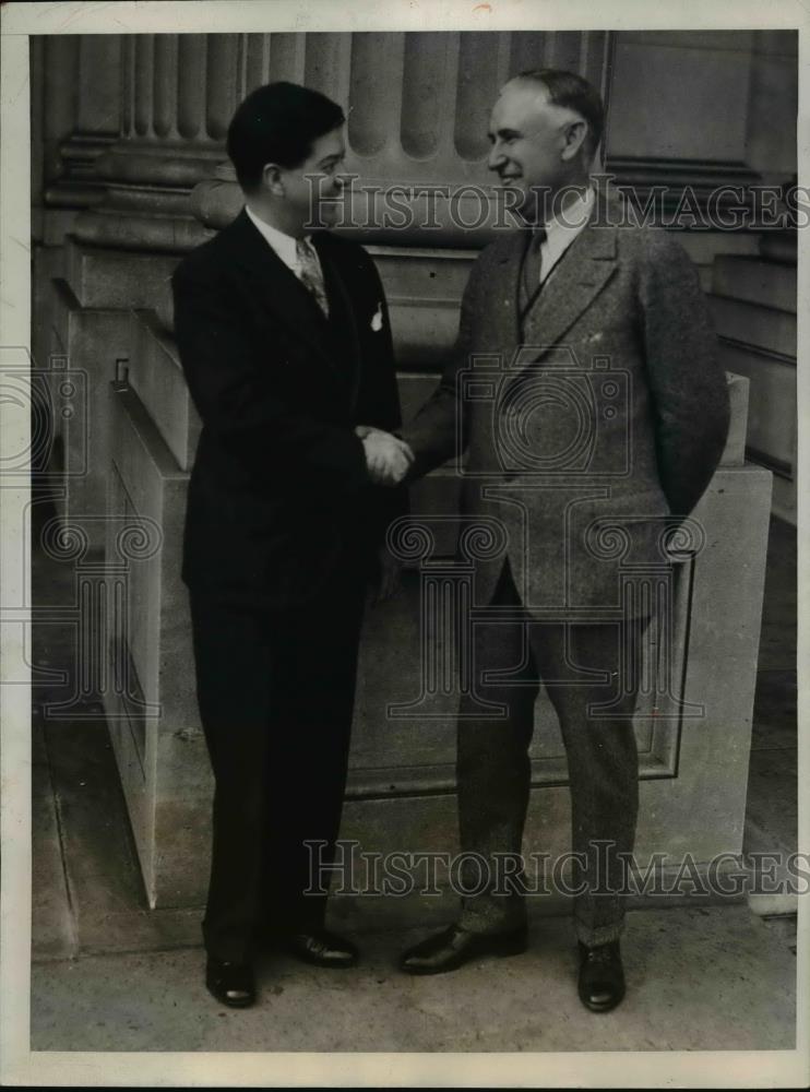 1931 Press Photo Sen Robert LAFollette & Thomas Flaherty Secretary-Treasurer - Historic Images