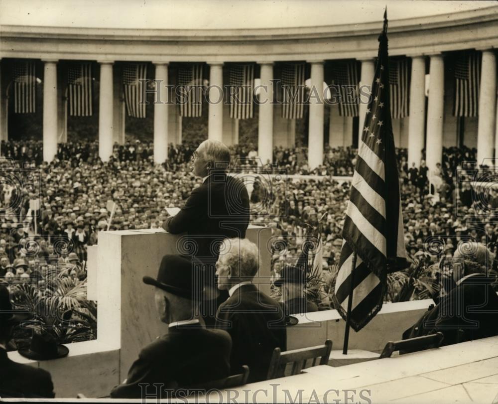 1923 Press Photo President HArding at Arlington Cemetery on Memorial Day - Historic Images
