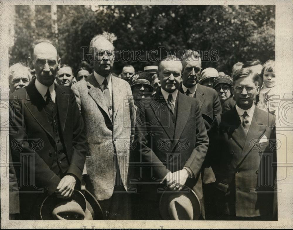 1927 Press Photo President Coolidge, Dr MG Kyle, VP, Dr David McGill - nee89001 - Historic Images