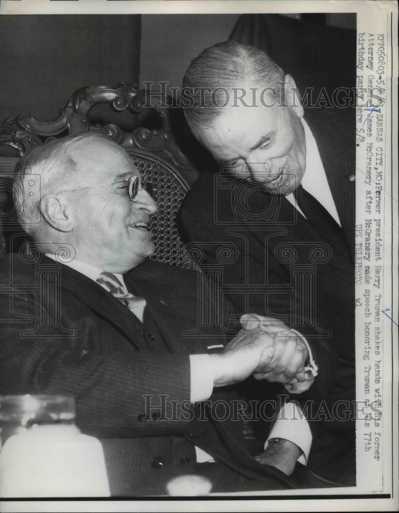 1951 Press Photo Pres. Harry S.Truman with James McGranery former Atty. General - Historic Images