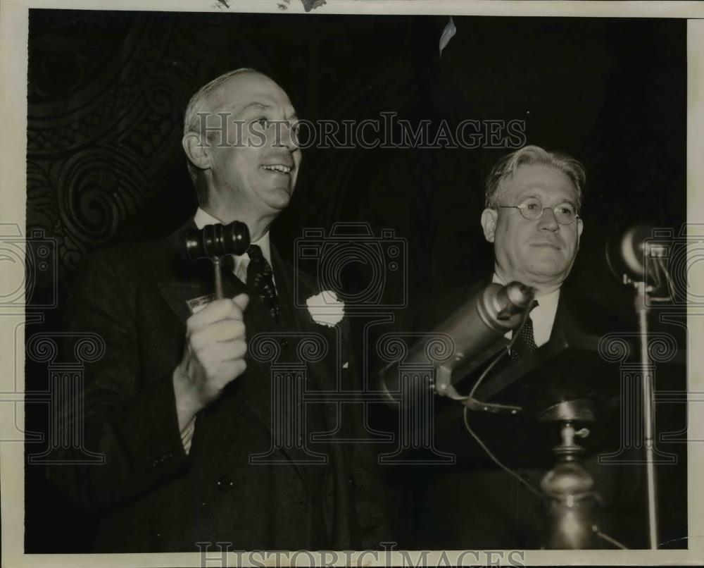 1937 Press Photo Harper Sibley and David A Skinners at Chamber Commerce Meeting - Historic Images