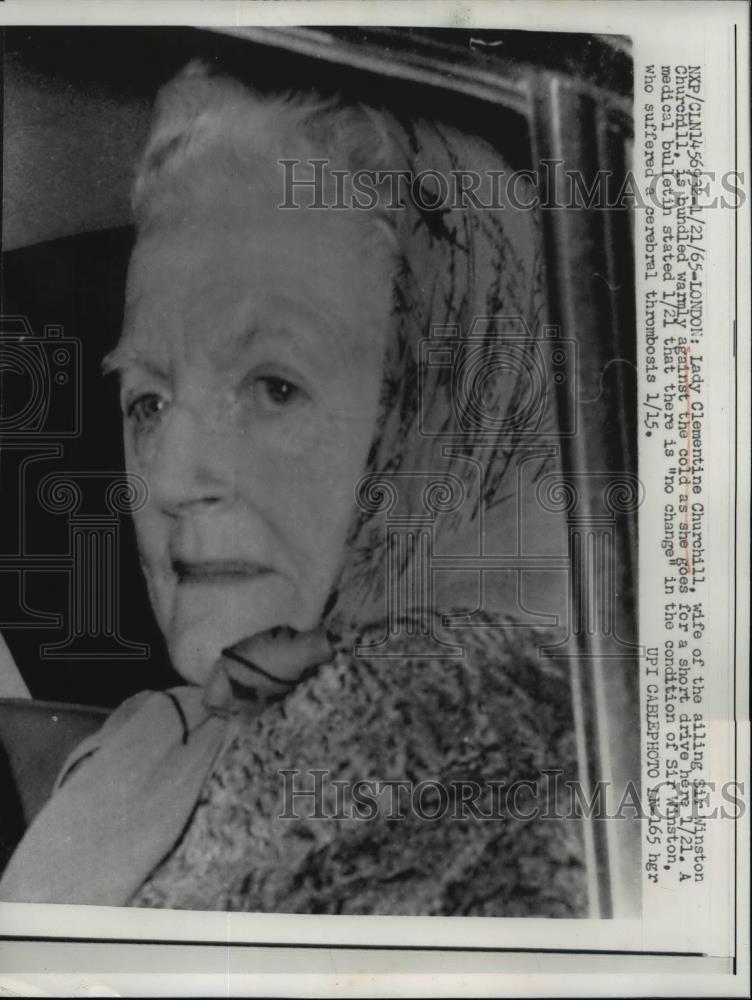 1965 Press Photo Lady Clementine Churchill - nee92698 - Historic Images