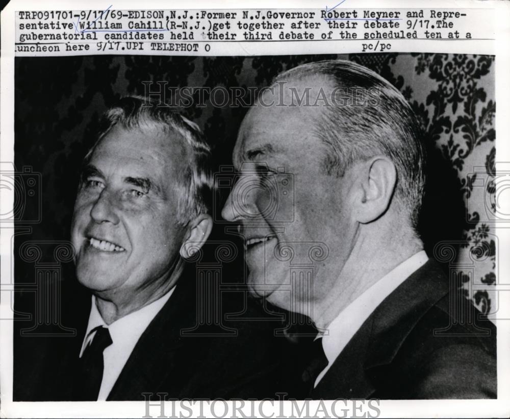 1969 Press Photo Gov. Robert Meyner of N.J. and Rep William Cahill of N.J - Historic Images