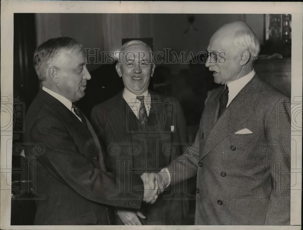 1936 Press Photo Senator Wallace White of Maine, John Marshall &amp; George Ball - Historic Images