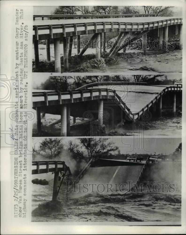 1969 Press Photo Van Buren Street Bridge Being Torn Apart - nee93188 - Historic Images