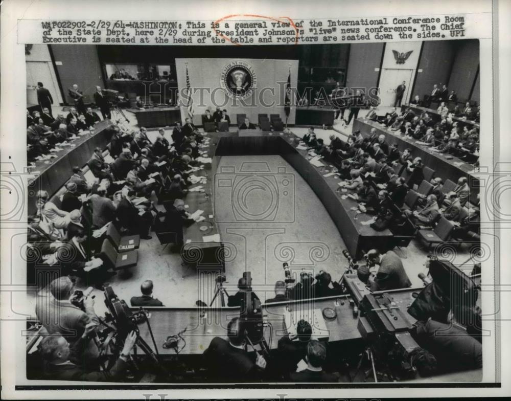 1964 Press Photo General View Of The International Conference Room Of State Dept - Historic Images