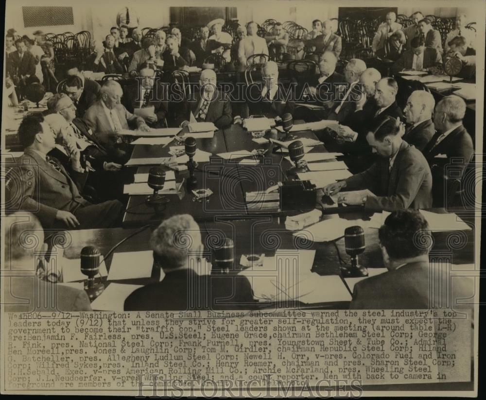 1947 Press Photo Meeting of Senate Small Business Subcommittee in Washington DC - Historic Images