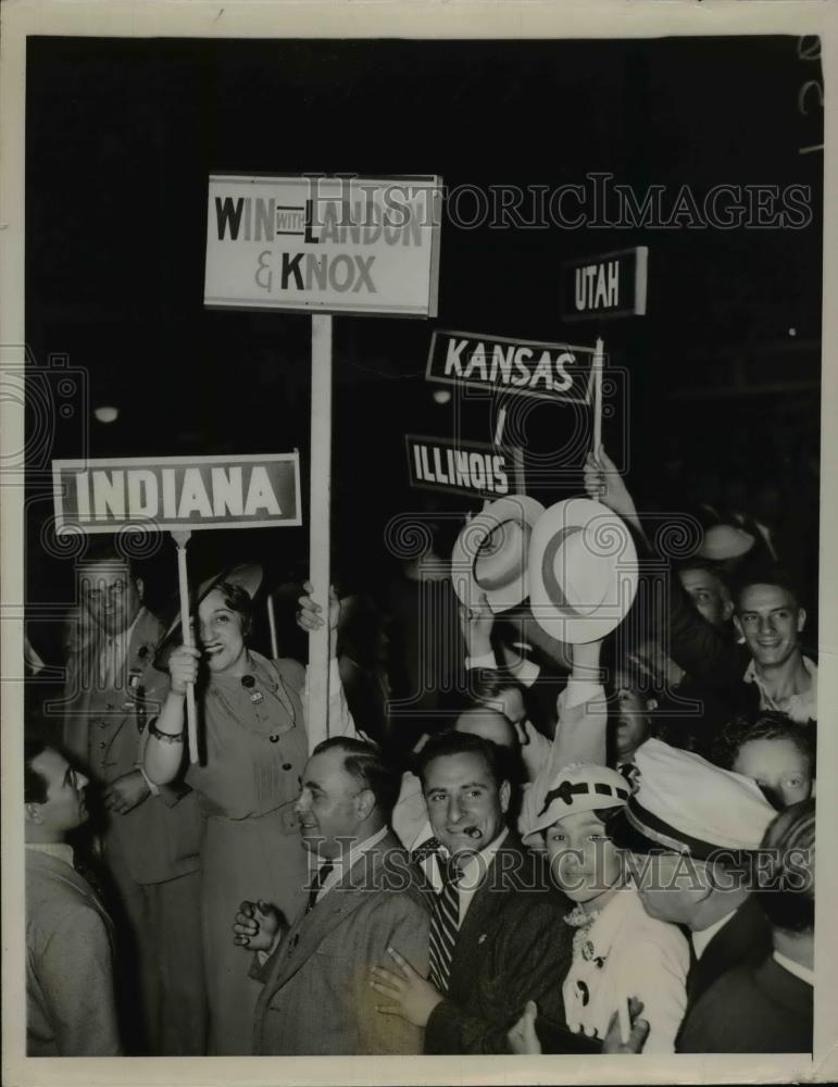 1936 Press Photo Demonstrators At The Convention Hall - nee92886 - Historic Images