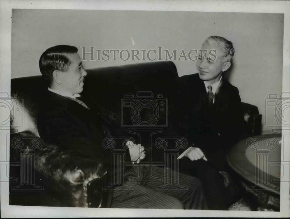 1934 Press Photo Setsudo Sawada Japan ambassador to Brazil with Koki Hirota - Historic Images