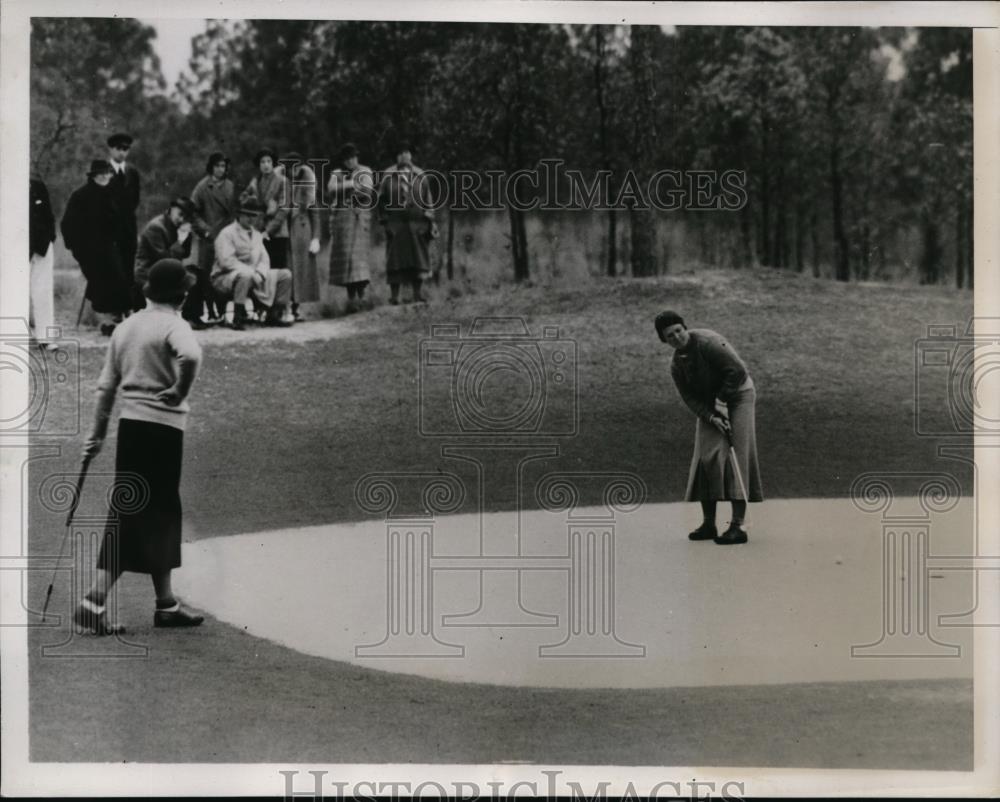 1935 Press Photo Estelle Lawson vs Deborah Verry in North & South Open in NC - Historic Images